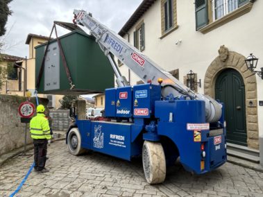 Sollevamento cabina elettrica - Via San Leonardo (FI)
